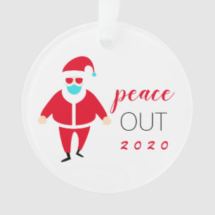 Peace Out 2020 Funny Santa Face Maske Personalisie Ornament