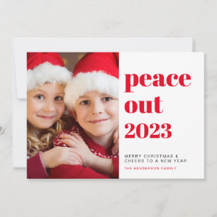 Peace Out 2022 Photo New Year Cheers Christmas Feiertagskarte