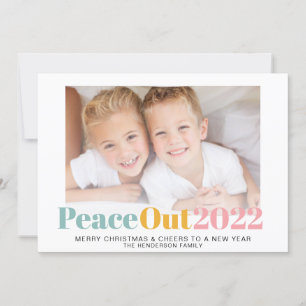 Peace Out 2022 - Weihnachts-Foto Feiertagskarte