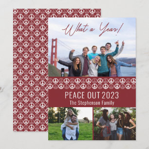 Peace Out 2023 Was a Year 3 Foto Collage - Berry Feiertagskarte