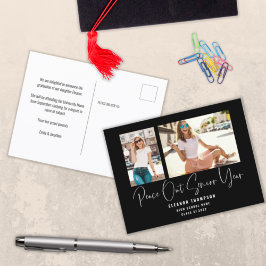 Peace Out 2 Foto Script 2022 Abschluss Black Ankündigungspostkarte