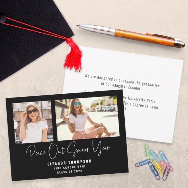 Peace Out 2 Foto Script 2022 Black Abschluss An Ankündigung (Von Creator hochgeladen)