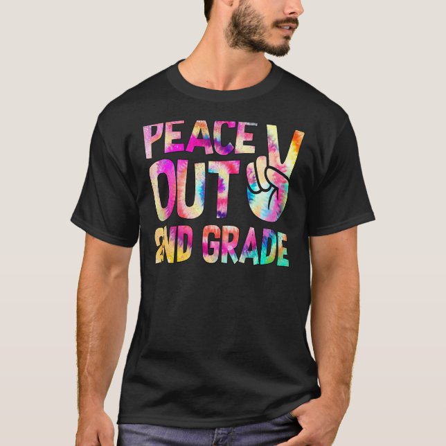 "Peace Out 2. Grade Happy Last Day of School Krawa T-Shirt (Vorderseite)