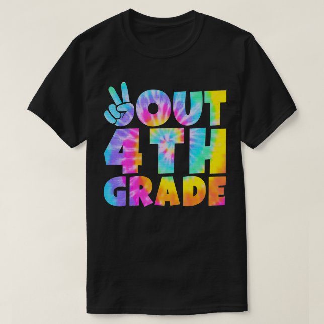Peace Out 4. Grade Abschluss Gefärbte Krawatte let T-Shirt (Design vorne)