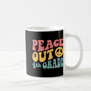 Peace Out 4. Grade Funny Retro 70's Letzter 4. Tag Kaffeetasse