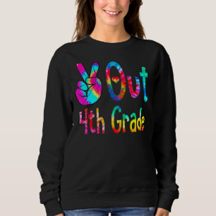 Peace Out 4. Grade Gefärbte Krawatte Abschluss Sweatshirt