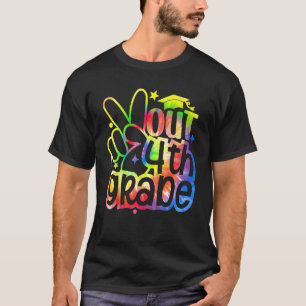 Peace Out 4. Grade Gefärbte Krawatte Abschluss T-Shirt