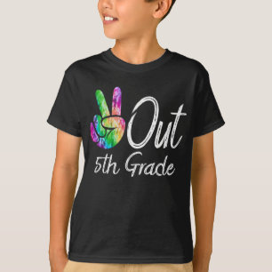 Peace Out 5th Grade Gefärbte Krawatte Abschluss Cl T-Shirt
