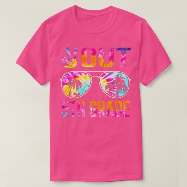 Peace Out 5th Grade Gefärbte Krawatte Abschluss T-Shirt (Design vorne)