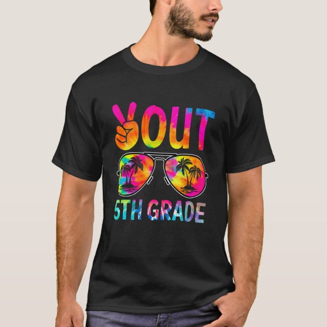 Peace Out 5th Grade Tie Dye Graduation Last Day Of T-Shirt (Vorderseite)