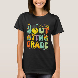 Peace Out 7th Grade Cl of 2025 Goodbye Abschluss T-Shirt