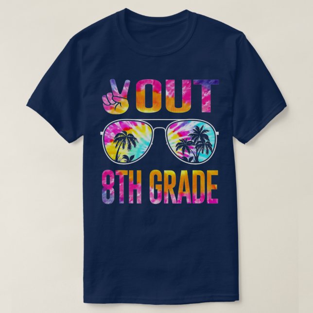 Peace Out 8. Grade Gefärbte Krawatte Abschluss am  T-Shirt (Design vorne)