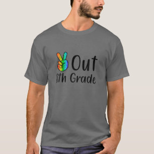 Peace Out 8th Grad Gefärbte Krawatte Abschluss Cla T-Shirt