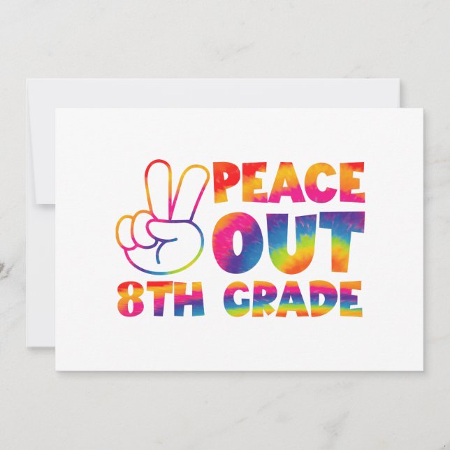 Peace Out Achte Klasse Gefärbte Krawatte Letzter T Ankündigung (Vorderseite)