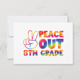Peace Out Achte Klasse Gefärbte Krawatte Letzter T Dankeskarte