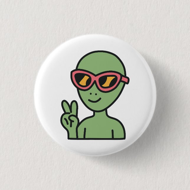 Peace Out Alien Button (Vorderseite)