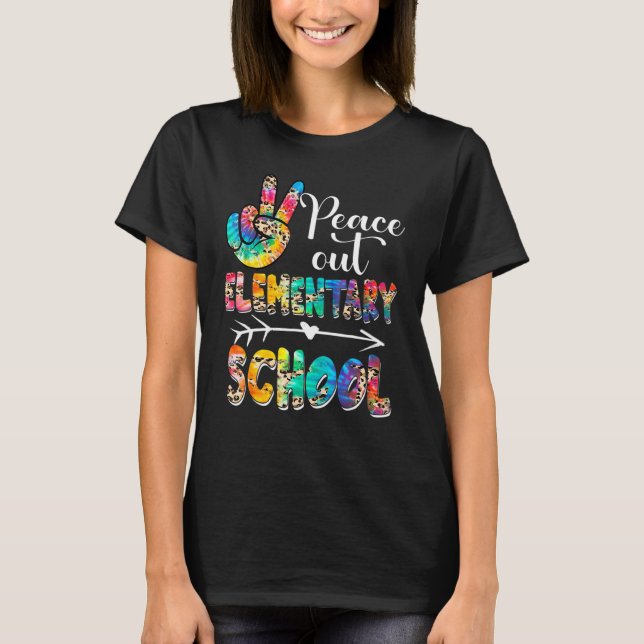 "Peace Out Elementarschule" letzte Tagesschule Som T-Shirt (Vorderseite)