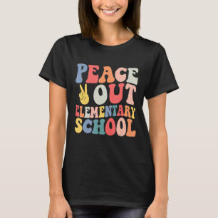 Peace Out Elementarschule Retro Pastel gestern T-Shirt