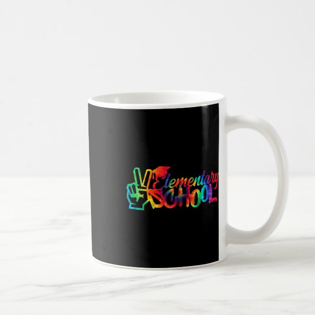 Peace Out Elementarschule zurück zur Gefärbte Kraw Kaffeetasse (Rechts)