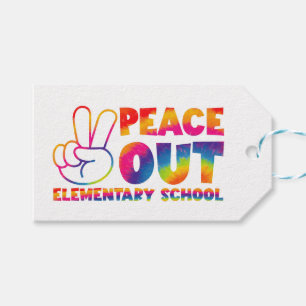 Peace Out Elementary School Gefärbte Krawatte Letz Geschenkanhänger