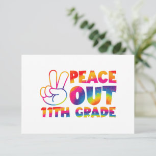 Peace Out Elfte Gefärbte Krawatte 11. Klasse Dankeskarte