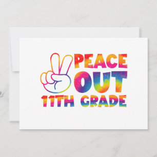 Peace Out Elfte Gefärbte Krawatte 11. Klasse Einladung