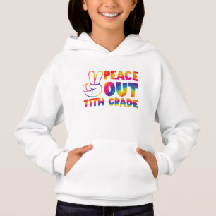 Peace Out Elfte Klasse Tie Dye  11. Klasse Hoodie