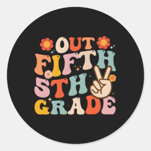 Peace Out Fifth 5th Grade Class of 2023 Bye 5th Gr Runder Aufkleber