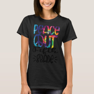 Peace Out Fifth Grade Good Bye School Gefärbte Kra T-Shirt