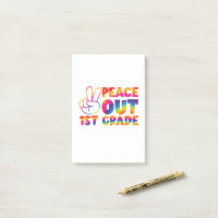 Peace Out First Grade Gefärbte Krawatte Letzter Ta