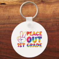 Peace Out First Grade Gefärbte Krawatte Letzter Ta