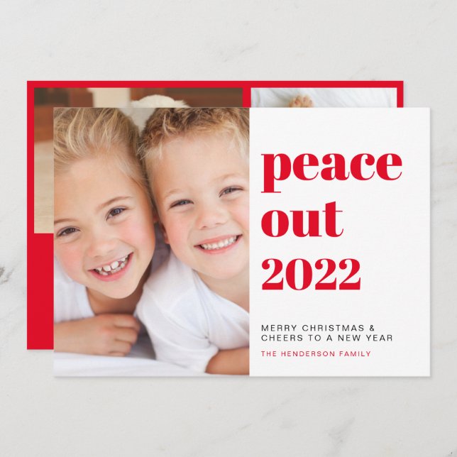Peace Out Fotos Rote Weihnachten (Vorne/Hinten)