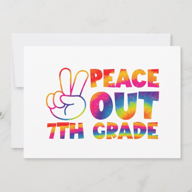 Peace Out Gefärbte Krawatte der 7. Klasse Ankündigung (Vorderseite)