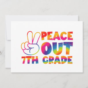 Peace Out Gefärbte Krawatte der 7. Klasse Ankündigung