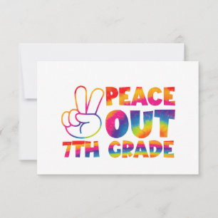 Peace Out Gefärbte Krawatte der 7. Klasse Dankeskarte