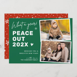 Peace Out Goodbye 2024 Happy New Year 2 Foto Feiertagskarte