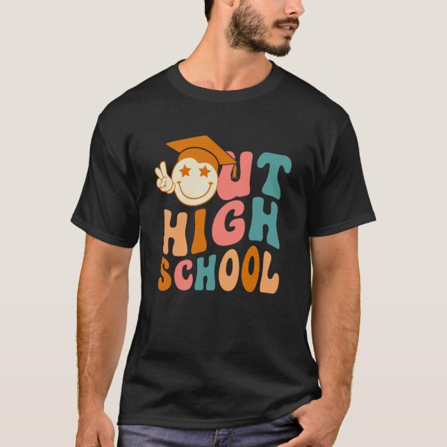 Peace Out High School Retro Groovy Abschluss Clas T-Shirt (Vorderseite)