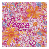 Peace Out Hippie Blumen Frieden Zeichen Retro-Must