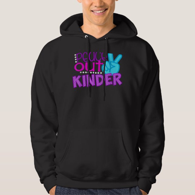 Peace Out Kinder Sign Hand Abschluss School Hoodie (Vorderseite)