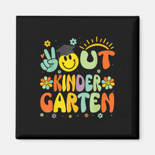 Peace Out Kindergarten Cl of 2025 Goodbye Graduati Magnet