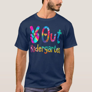 Peace Out Kindergarten Gefärbte Krawatte Abschluss T-Shirt