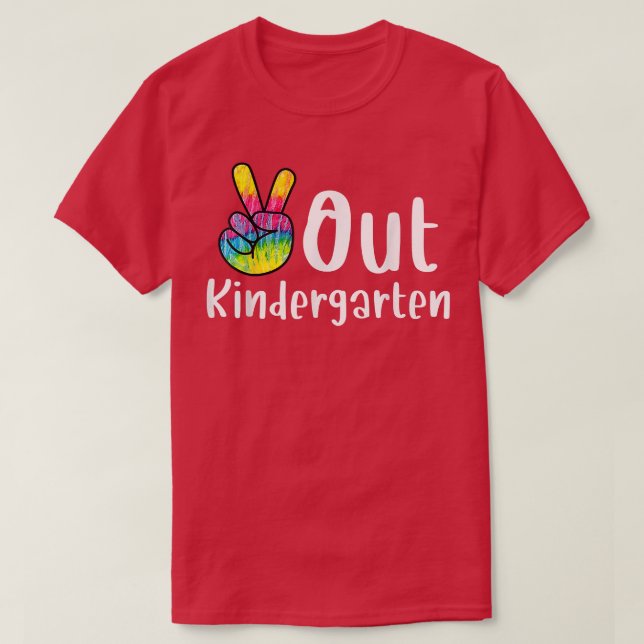 Peace Out Kindergarten Gefärbte Krawatte Abschluss T-Shirt (Design vorne)