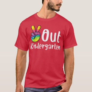 Peace Out Kindergarten Gefärbte Krawatte Abschluss T-Shirt