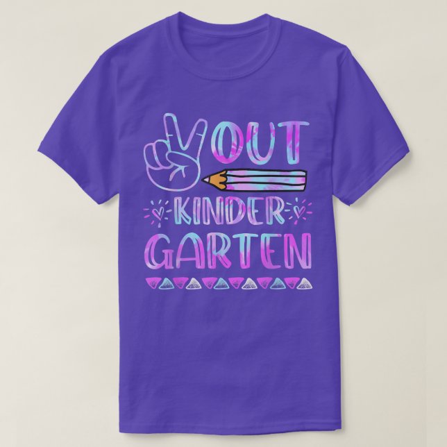 Peace Out Kindergarten Gefärbte Krawatte letzten K T-Shirt (Design vorne)