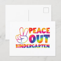 "Peace out Kindergarten" Gefärbte Krawatte letzten