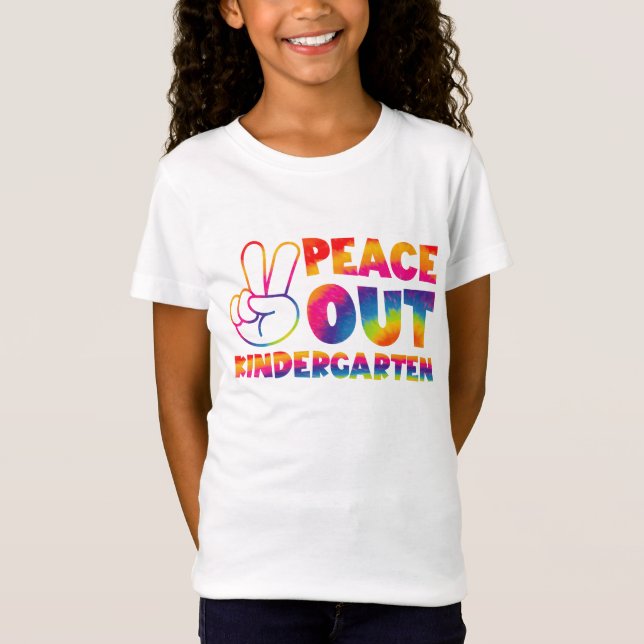 "Peace out Kindergarten" Gefärbte Krawatte letzten T-Shirt (Vorderseite)