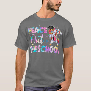 Peace Out Kindergarten Gefärbte Krawatte Unicorn T-Shirt