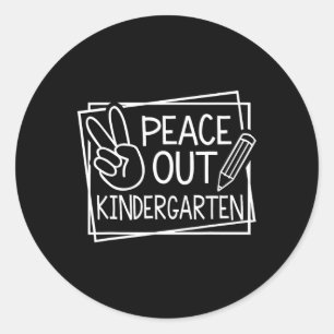 Peace Out Kindergarten Letzten Schulsommer B Runder Aufkleber