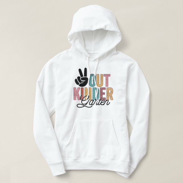 "Peace Out Kindergarten" Letzter Schultag 2022 Gra Hoodie (Design vorne)
