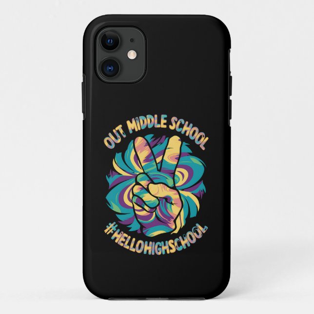 Peace Out Middle Hello High School Gefärbte Krawat Case-Mate iPhone Hülle (Rückseite)